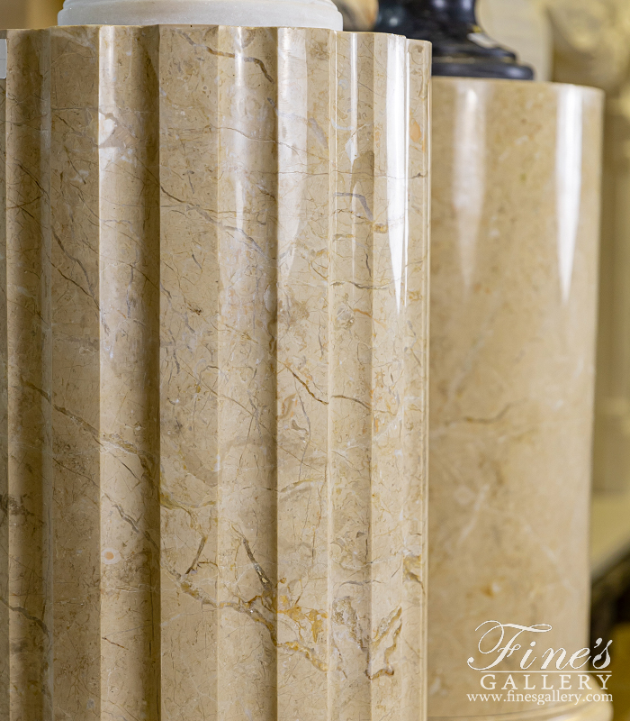 Marble Bases  - Pedestal In Royal Cream Marble - MBS-244